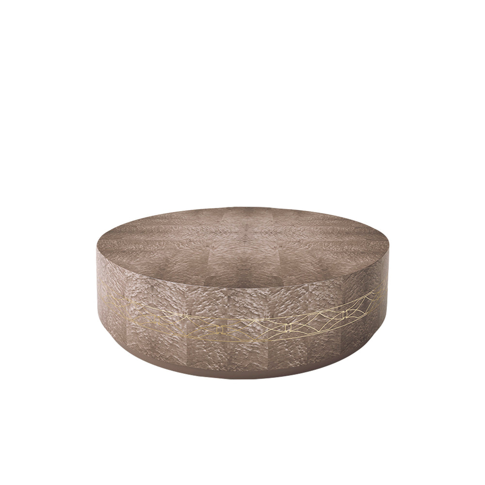 Mimì Round Coffee Table by Bianchini Atelier, Clay bird's eye maple