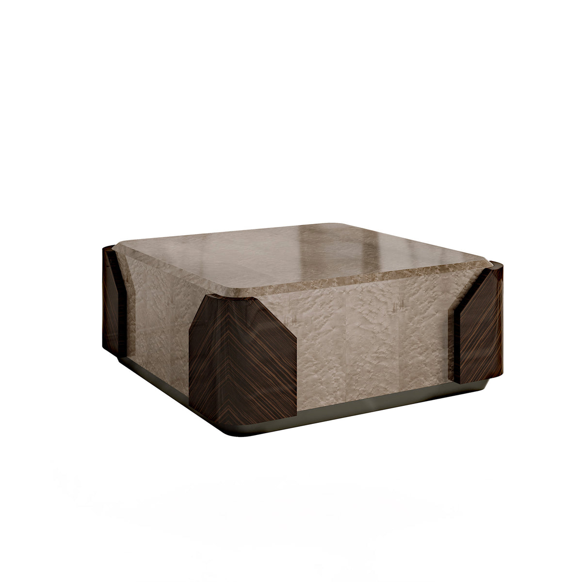 Brody Coffee Table by Bianchini Atelier, Clay bird's eye maple