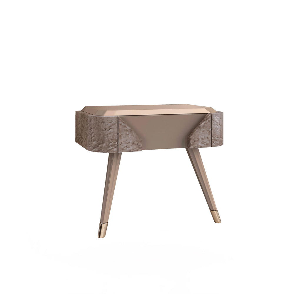 Joshua Nightstand by Bianchini Atelier, Clay bird's eye maple