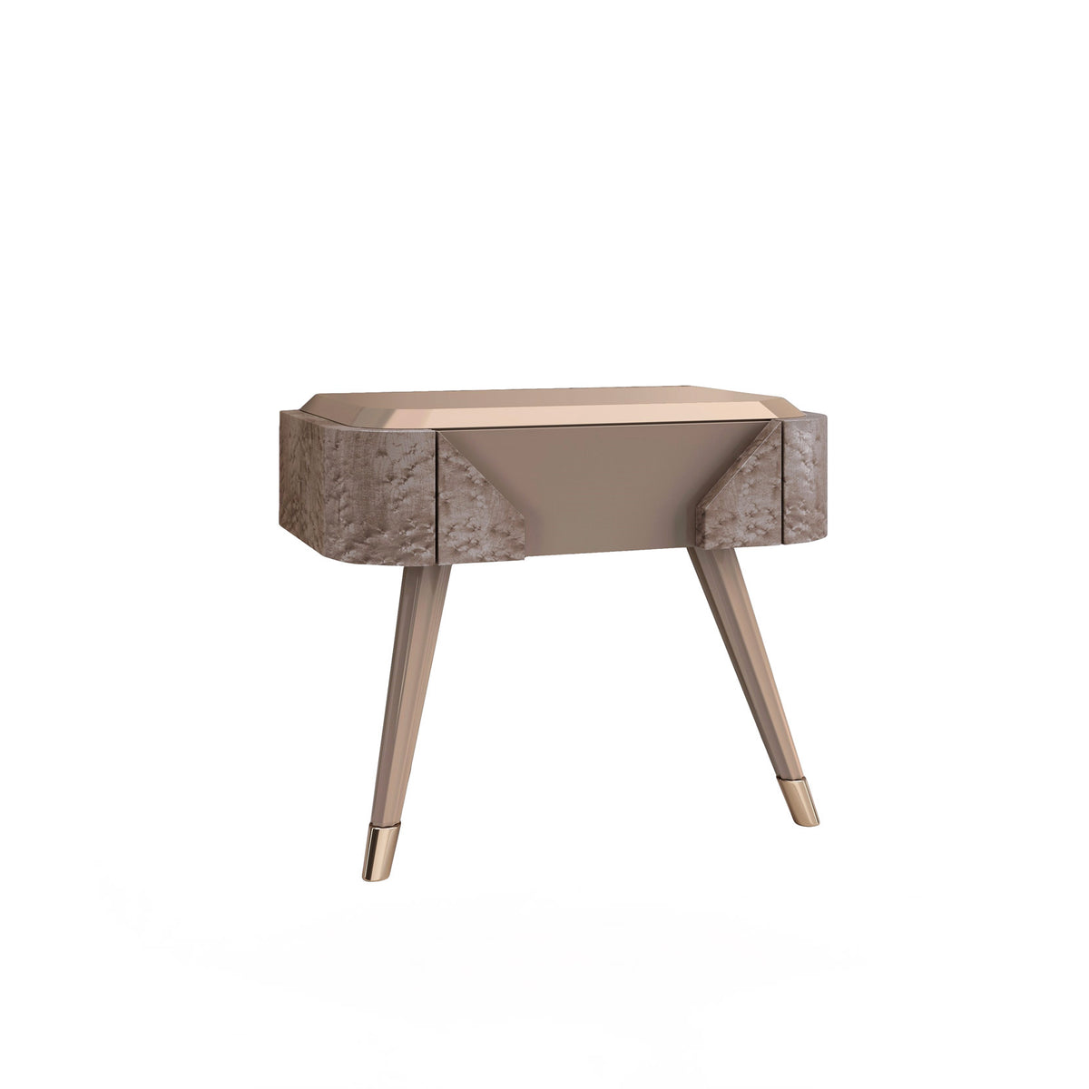 Joshua Nightstand by Bianchini Atelier, Clay bird's eye maple