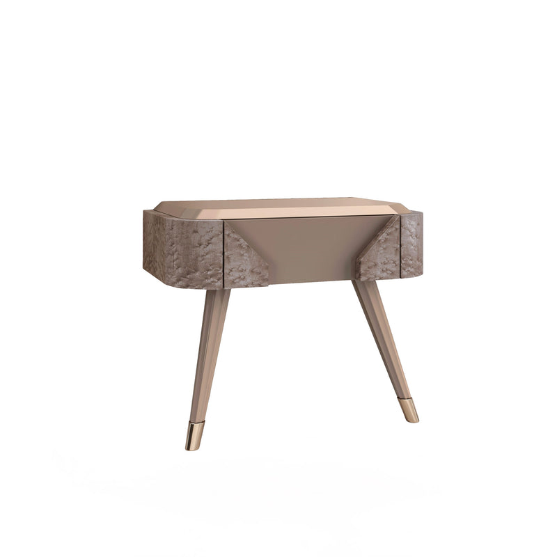 Joshua Nightstand by Bianchini Atelier, Clay bird's eye maple