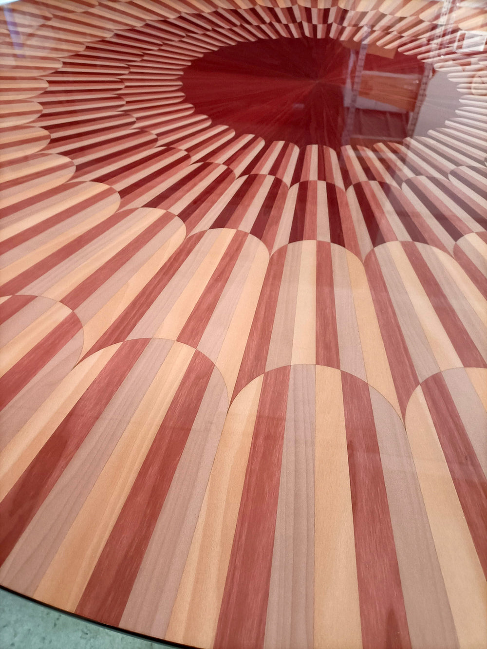 Altobasso Dining Table by Bianchini Atelier, Red inlay, view 2