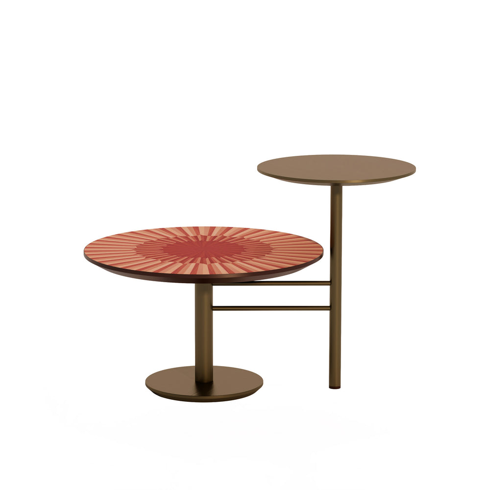 Altobasso Double Side Table by Bianchini Atelier, Red inlay