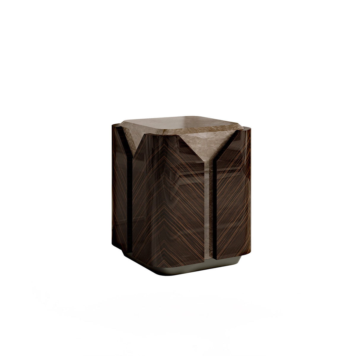 Brody Side Table by Bianchini Atelier, Clay bird's eye maple