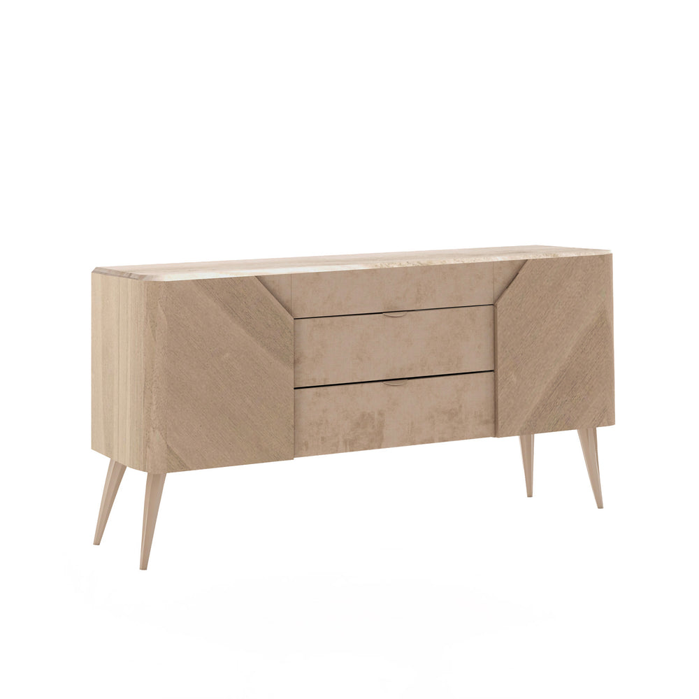 Dahlia Sideboard by Bianchini Atelier, Grey American walnut & leather