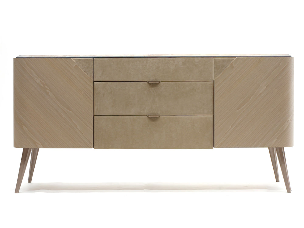 Dahlia Sideboard by Bianchini Atelier, Grey American walnut & leather, view 2