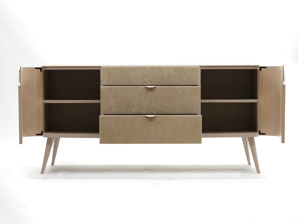 Dahlia Sideboard by Bianchini Atelier, Grey American walnut & leather, view 4