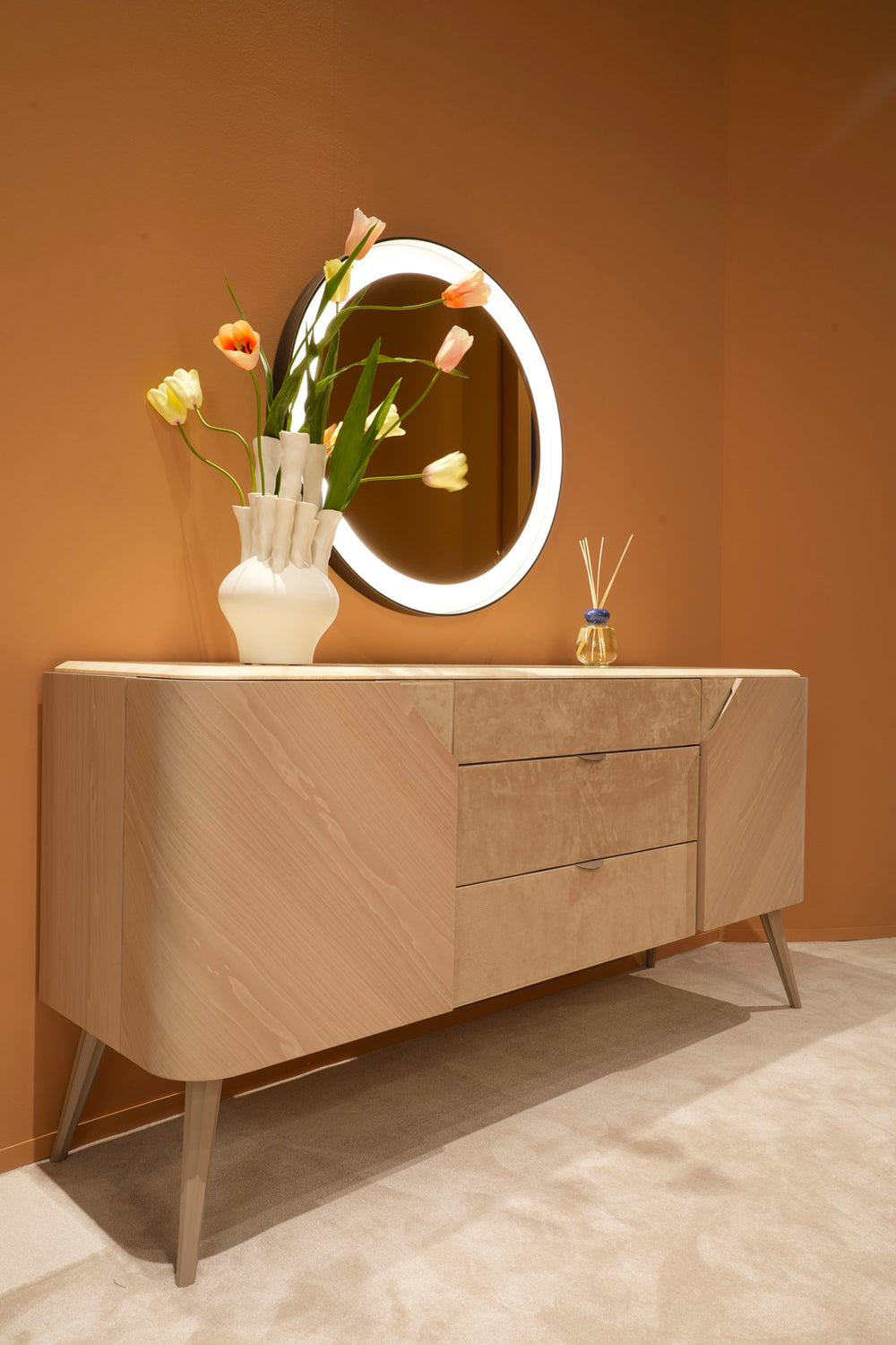 Dahlia Sideboard by Bianchini Atelier, Grey American walnut & leather, view 5