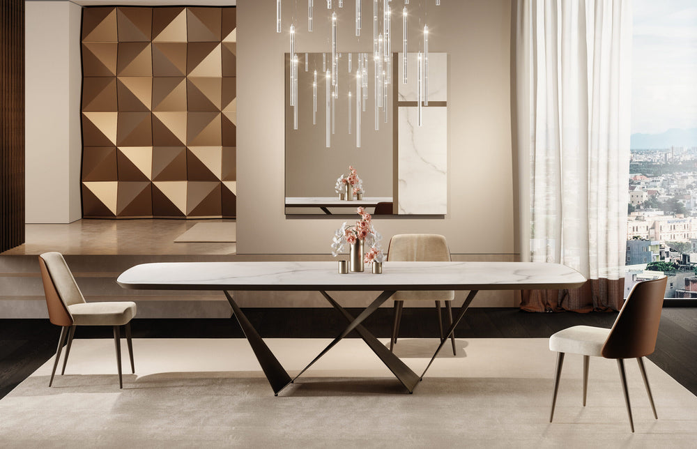 Prisma Steel Dining Table by Reflex Angelo, view 3