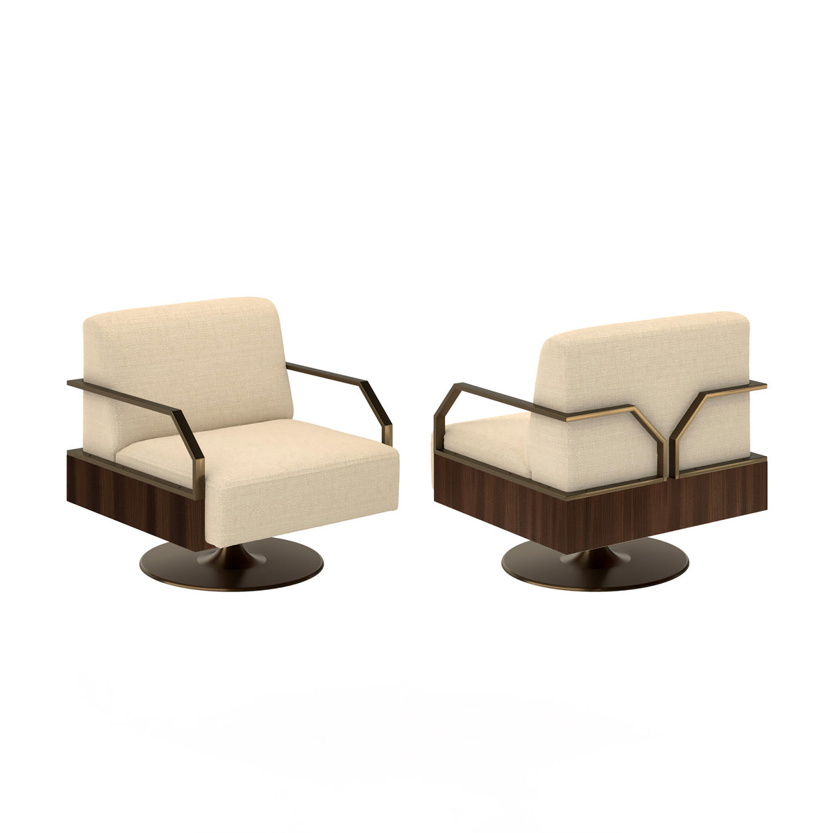 Gladis Armchair by Bianchini Atelier, Suede zebrano
