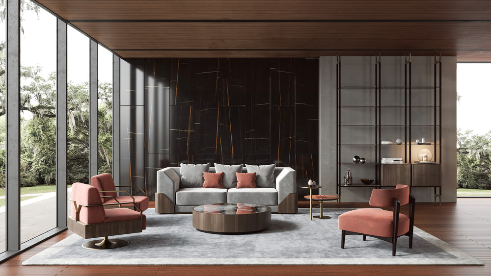 Douglas Sofa by Bianchini Atelier, Suede zebrano, view 2