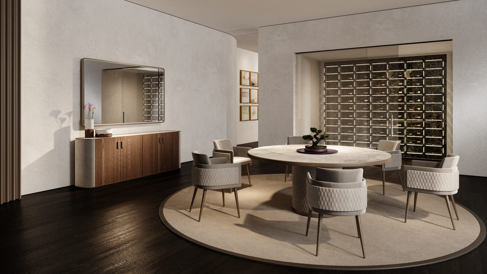 Signore degli Anelli Steel Round Dining Table by Reflex Angelo, view 3