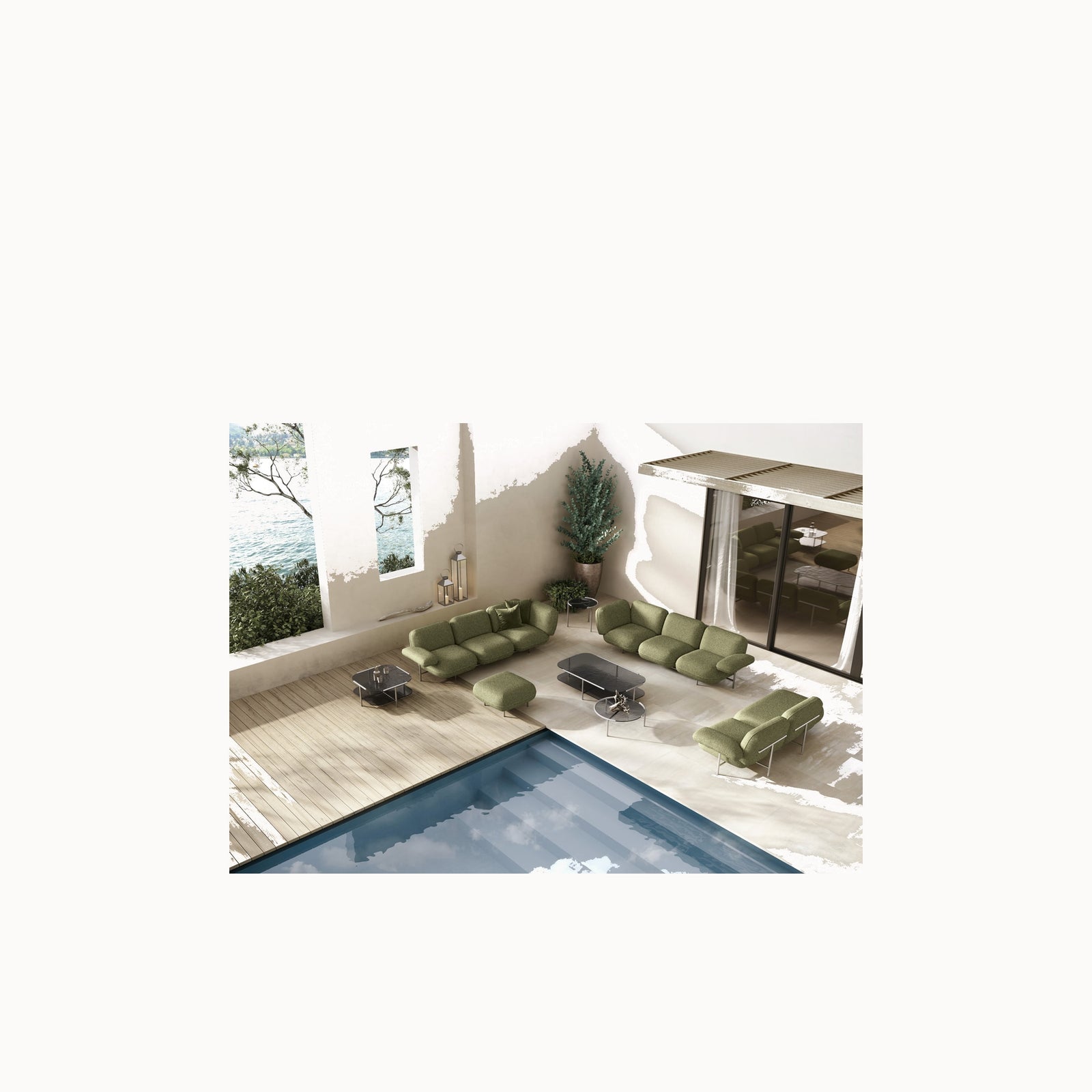 Cloud Square Coffee Tables - Outdoor Coffee Table — front view