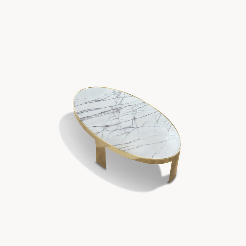 Infinity Oval Metal Cocktail Table — front view