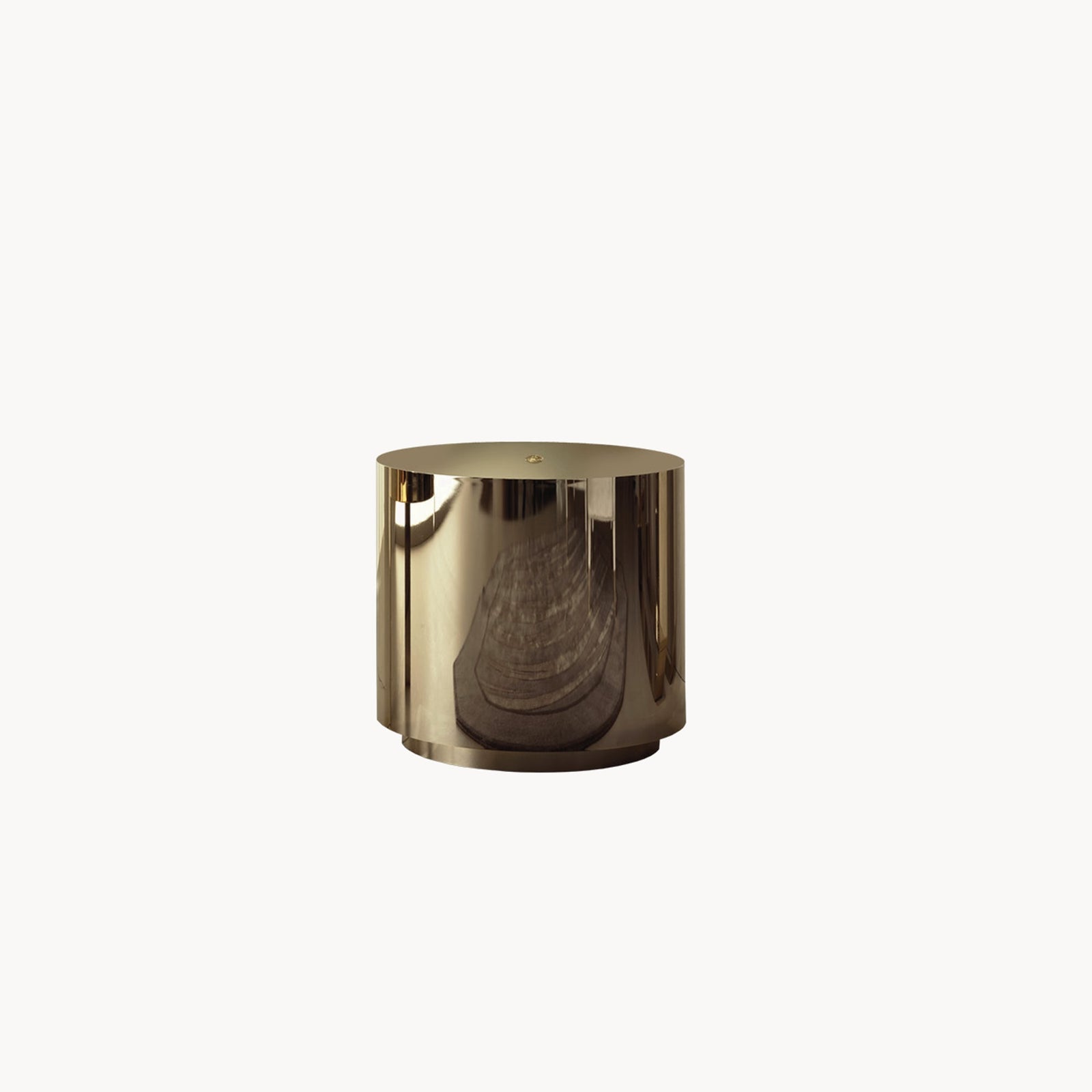 Infinity Round Gold End Table — front view