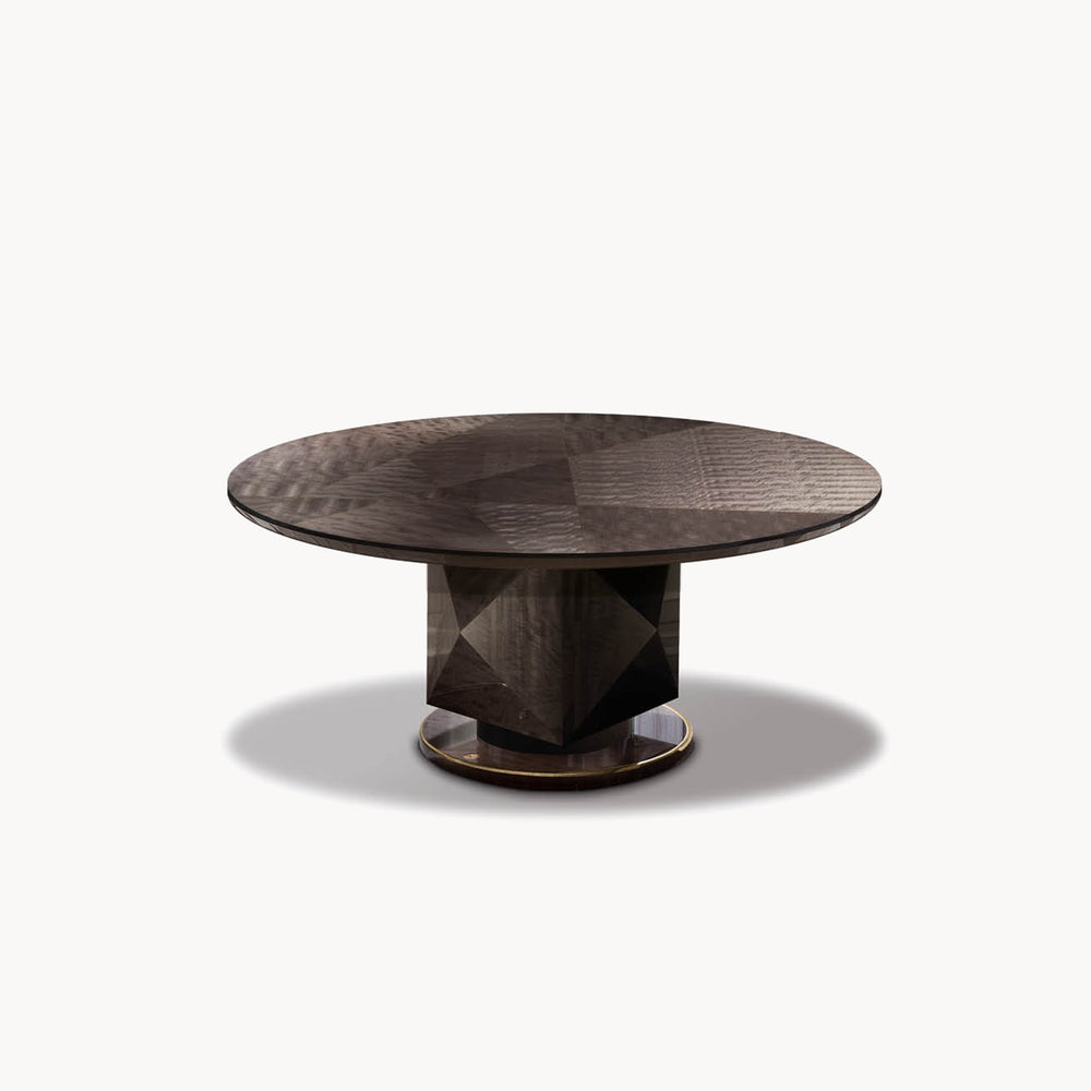 Infinity Round Table Wooden Base — front view
