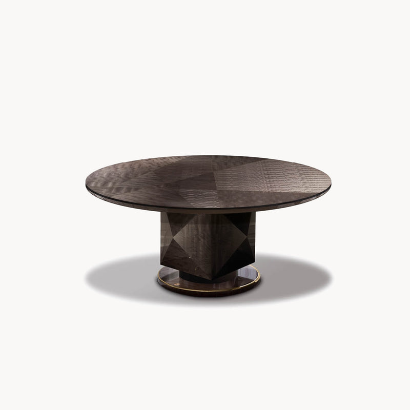 Infinity Round Table Wooden Base — front view