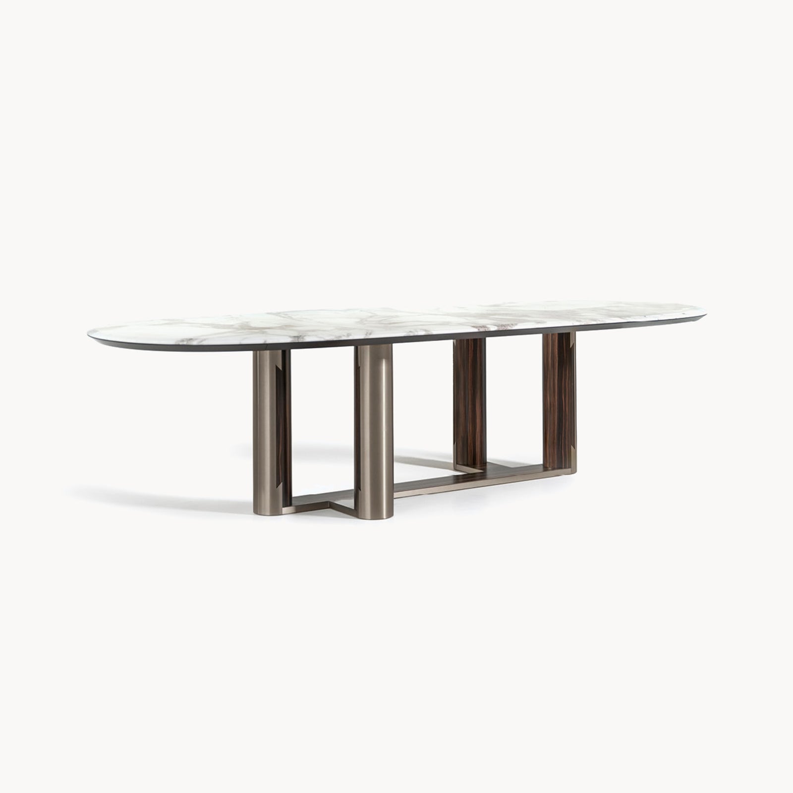 Luxor Boat Shape Oval Table — front view