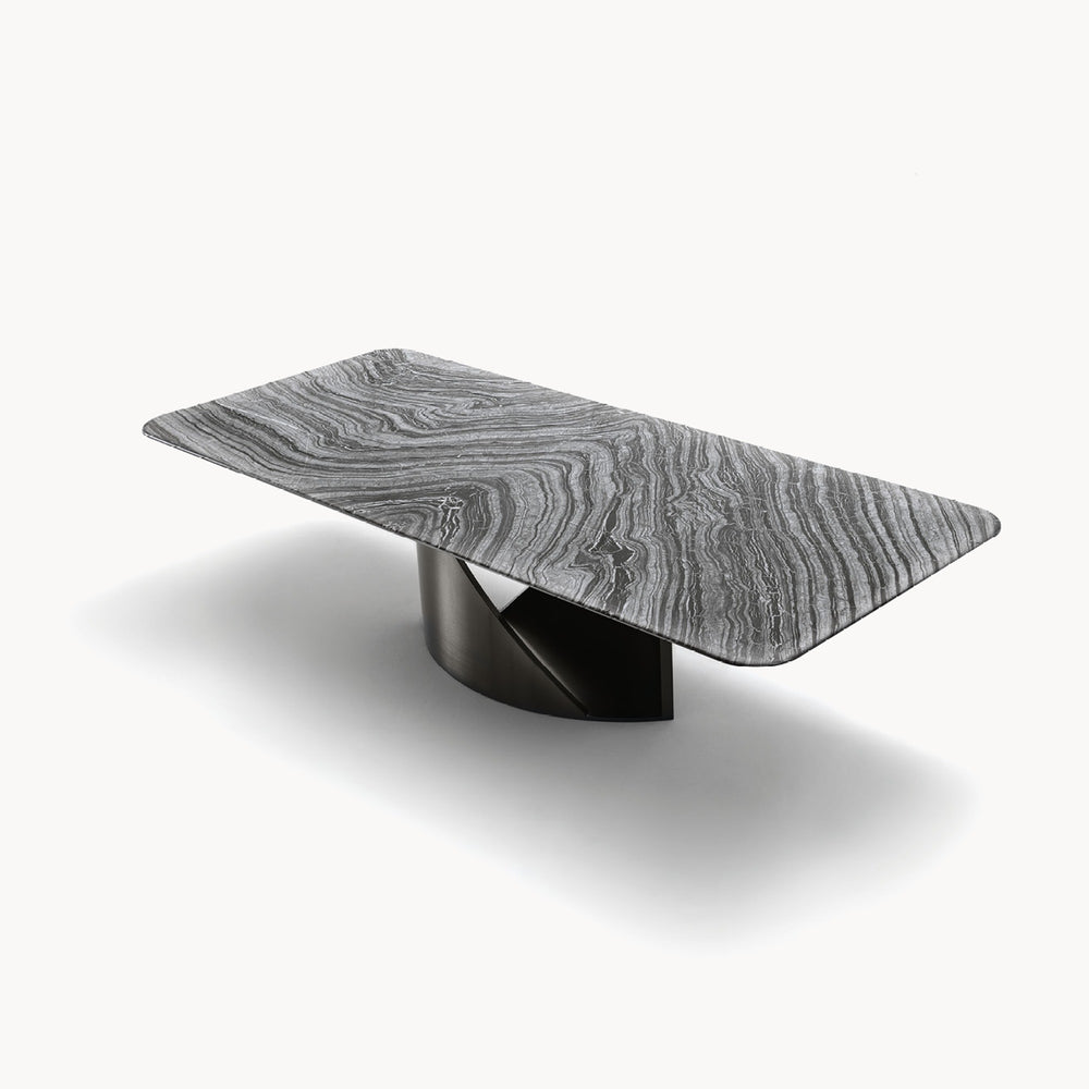 Mirage Rectangular Table Marble Top — front view
