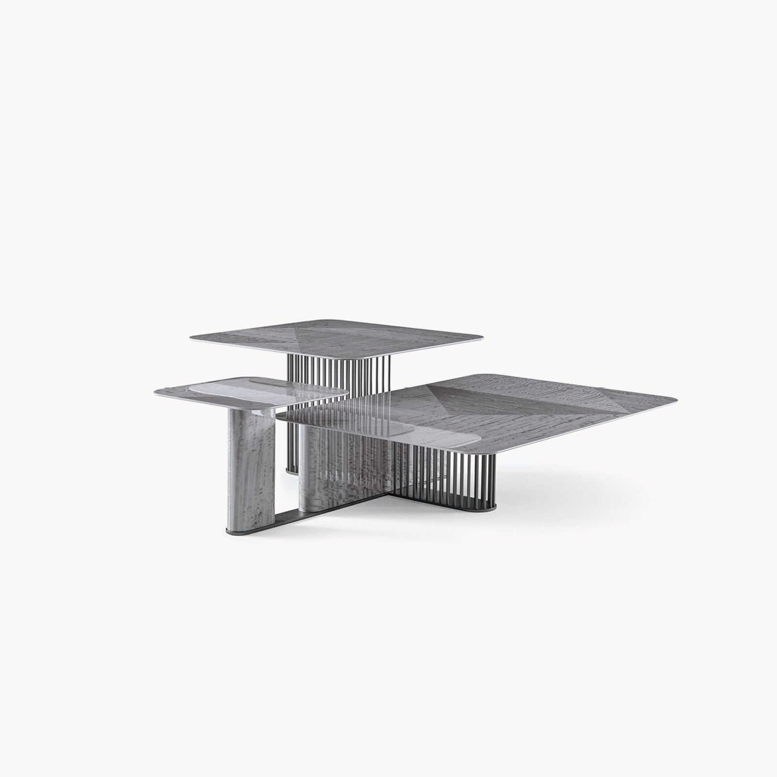 Moonlight Triple Cocktail Table — front view
