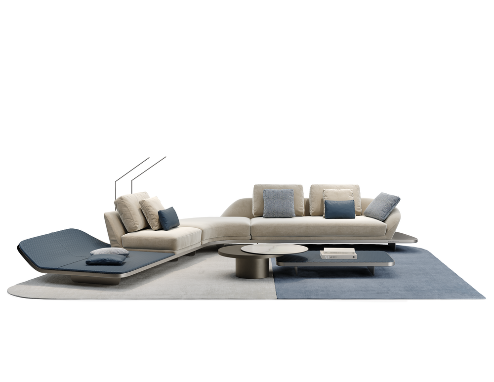 Segno Sofa with Chaise Longue by Reflex Angelo, view 3