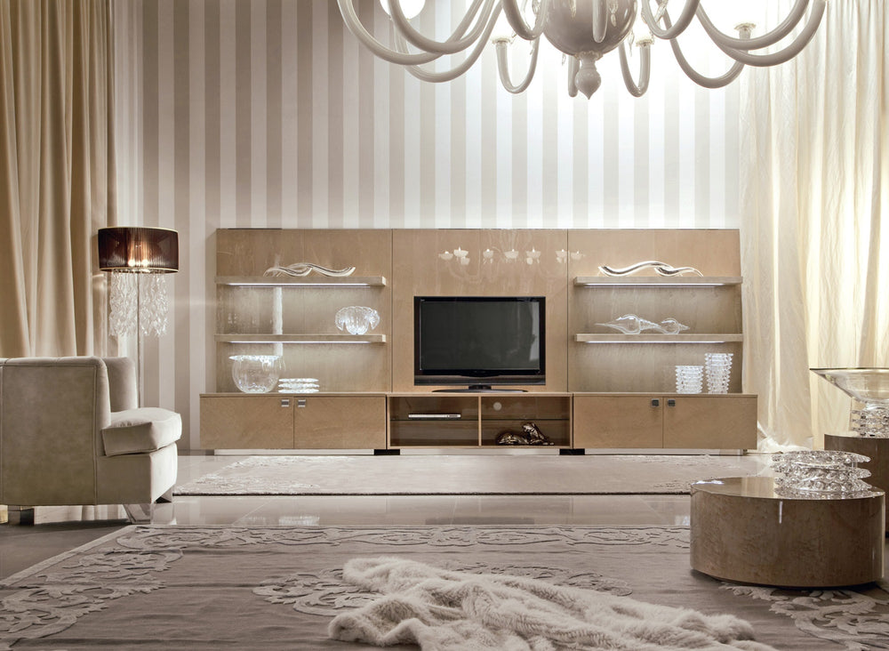 Sunrise Tv Unit With Leather Shelves — view 4