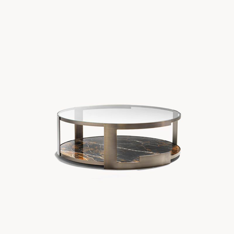 TréSor Round Bronzed Cocktail Table — front view